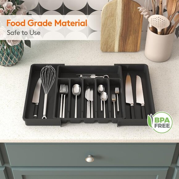 New Silverware Drawer Organizer, Expandable Utensil Tray for Kitchen Storage - Picture 8 of 13